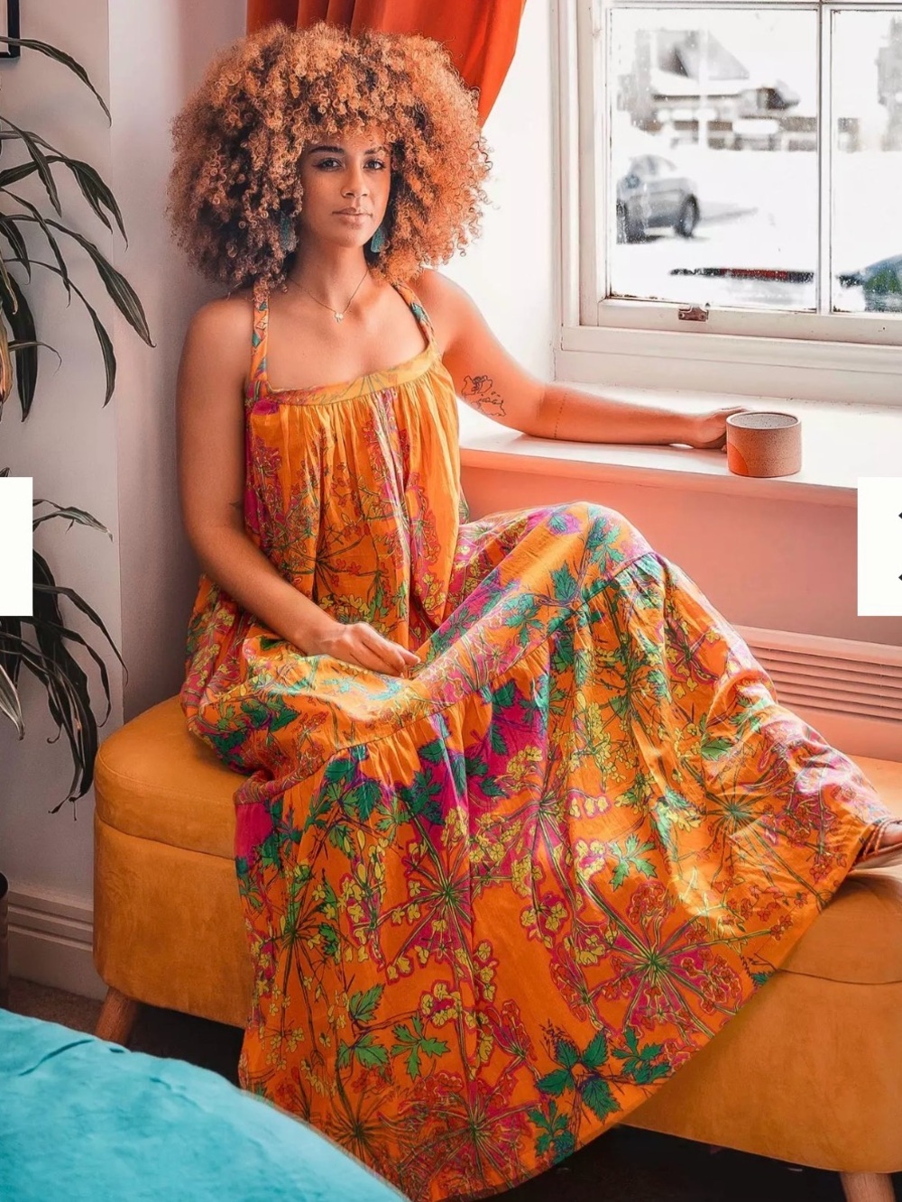 100% Cotton Anthropologie Roopa Pemmaraju Floral Maxi Dress